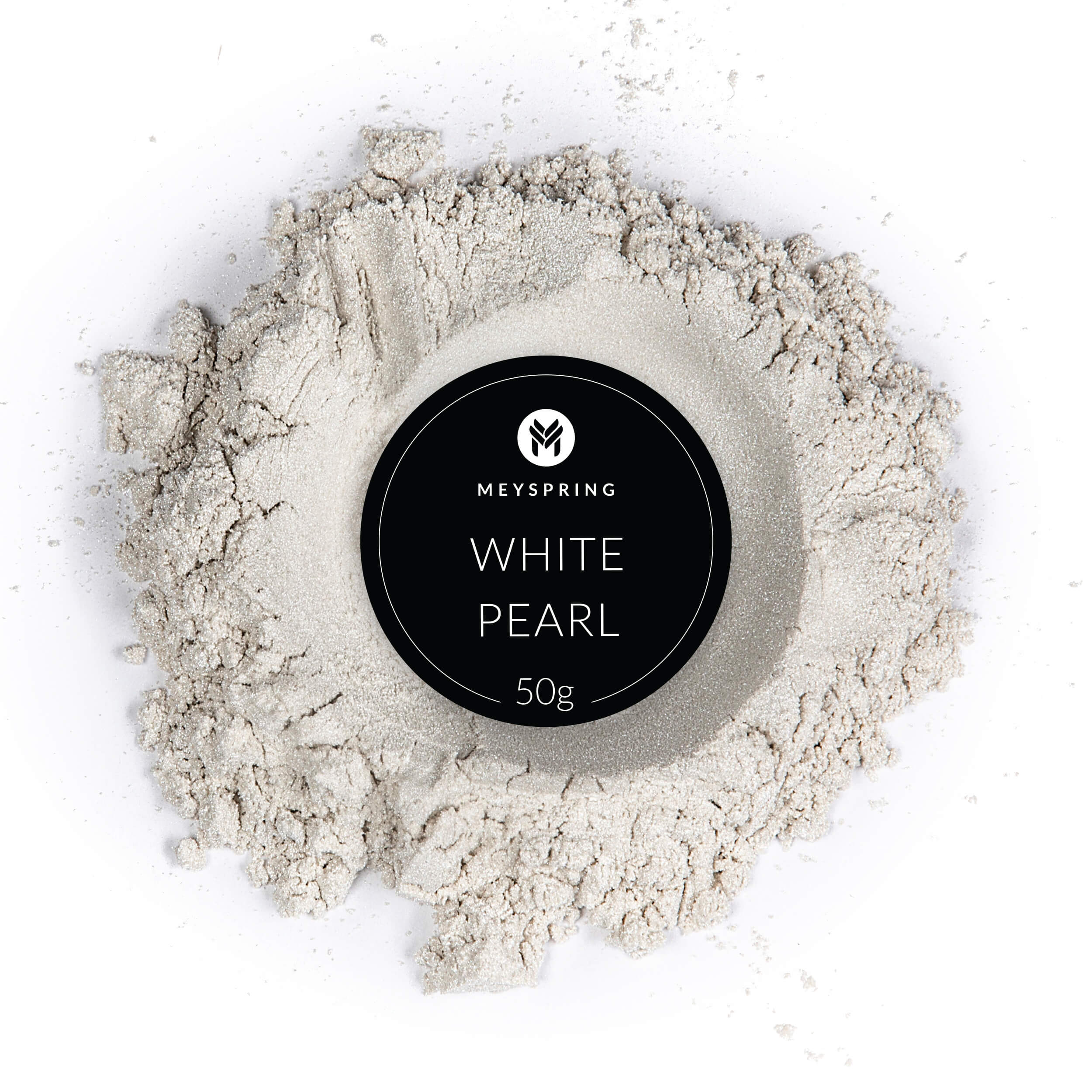 MEYSPRING White Pearl Mica Powder - 50g - White Resin Pigment - White Mica Powder for Epoxy Resin Art - White Epoxy Pigment and UV Resin Dye - Mica